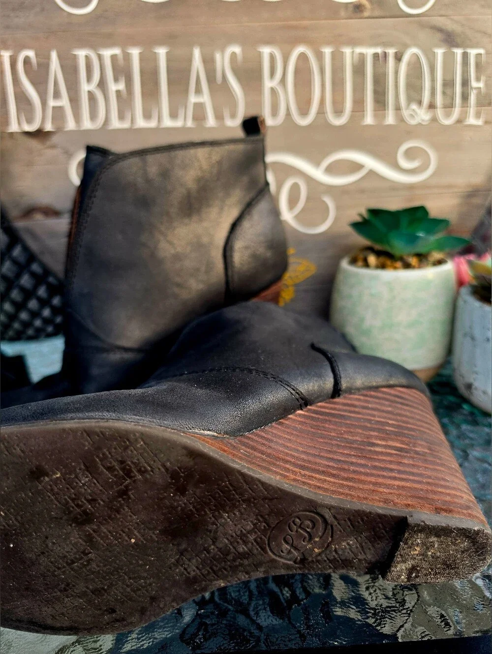 Lucky Brand Yinan Stacked Wedge Booties